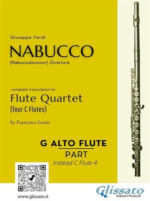 cover image of Alto Flute in G optional part of "Nabucco" overture for Flute Quartet